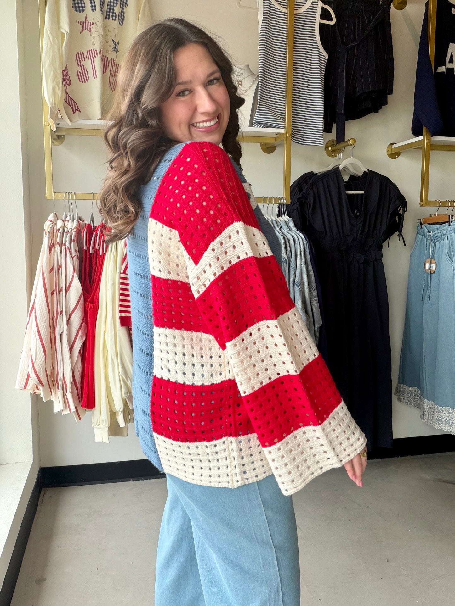 Stars & Stripes Crochet Sweater