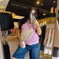 Wide-Leg Denim Bermuda Shorts - Dark Wash