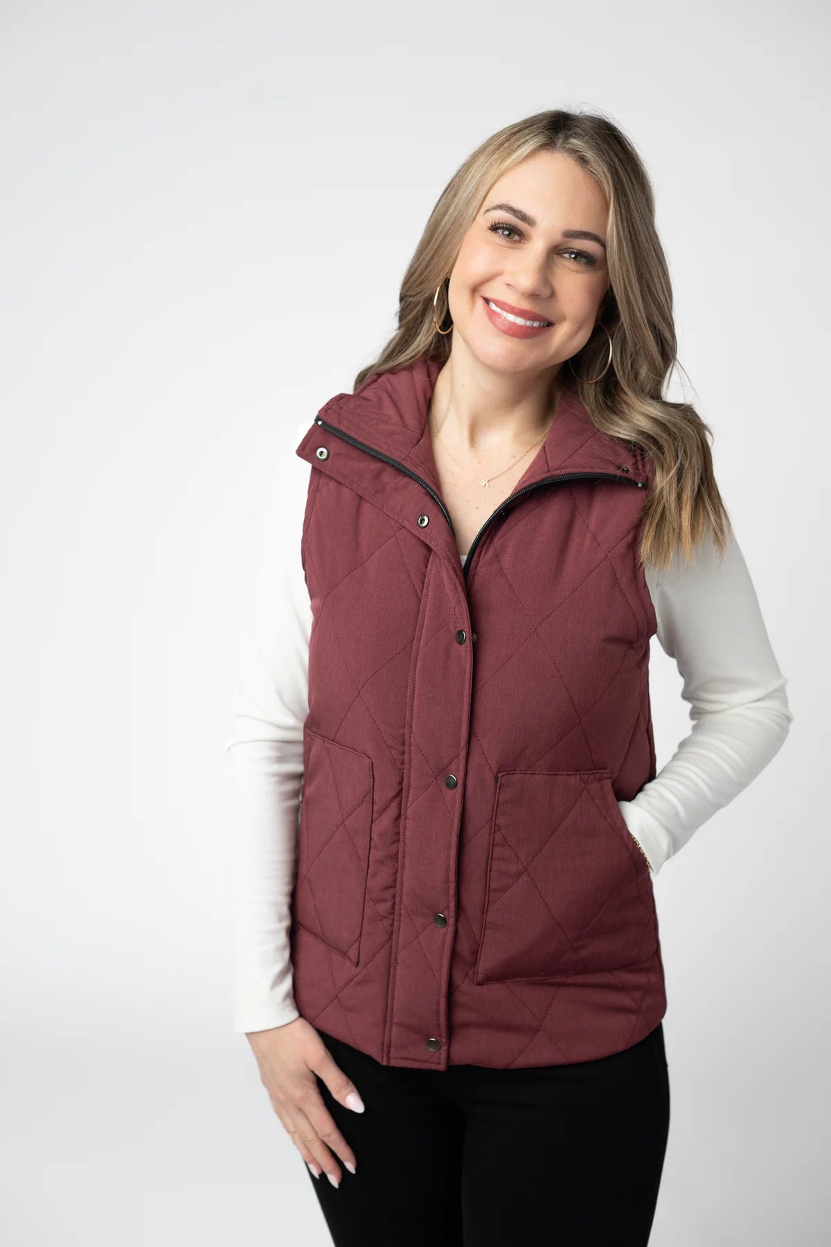 Burgundy Remy Vest