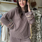 Peppercorn Leopard Accent Pullover