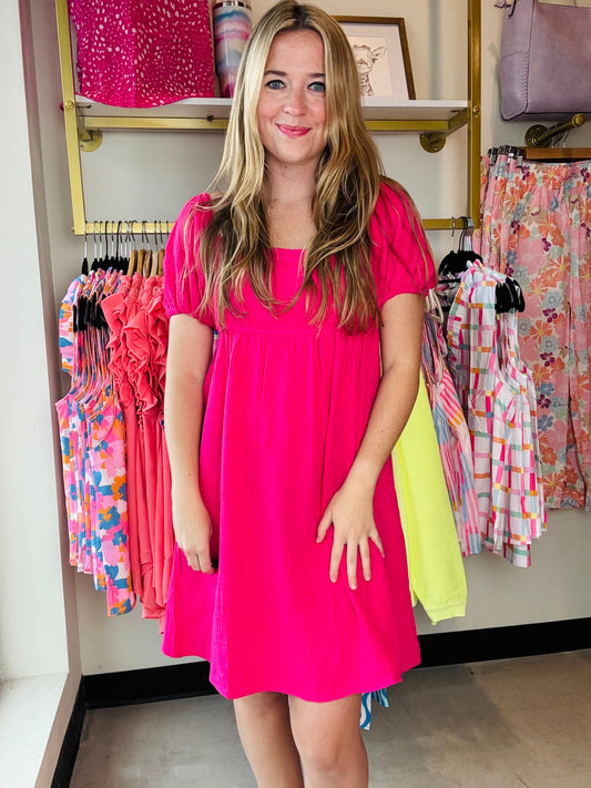 Craving Summer Gauze Dress - Pink
