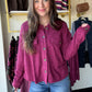 Plum Knit Waffle Shacket