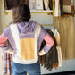 Purple Colorblock Sweater Hoodie