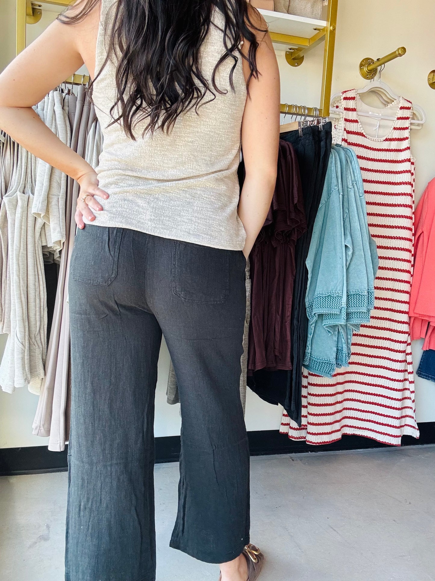 Black Lizzy Linen Pants