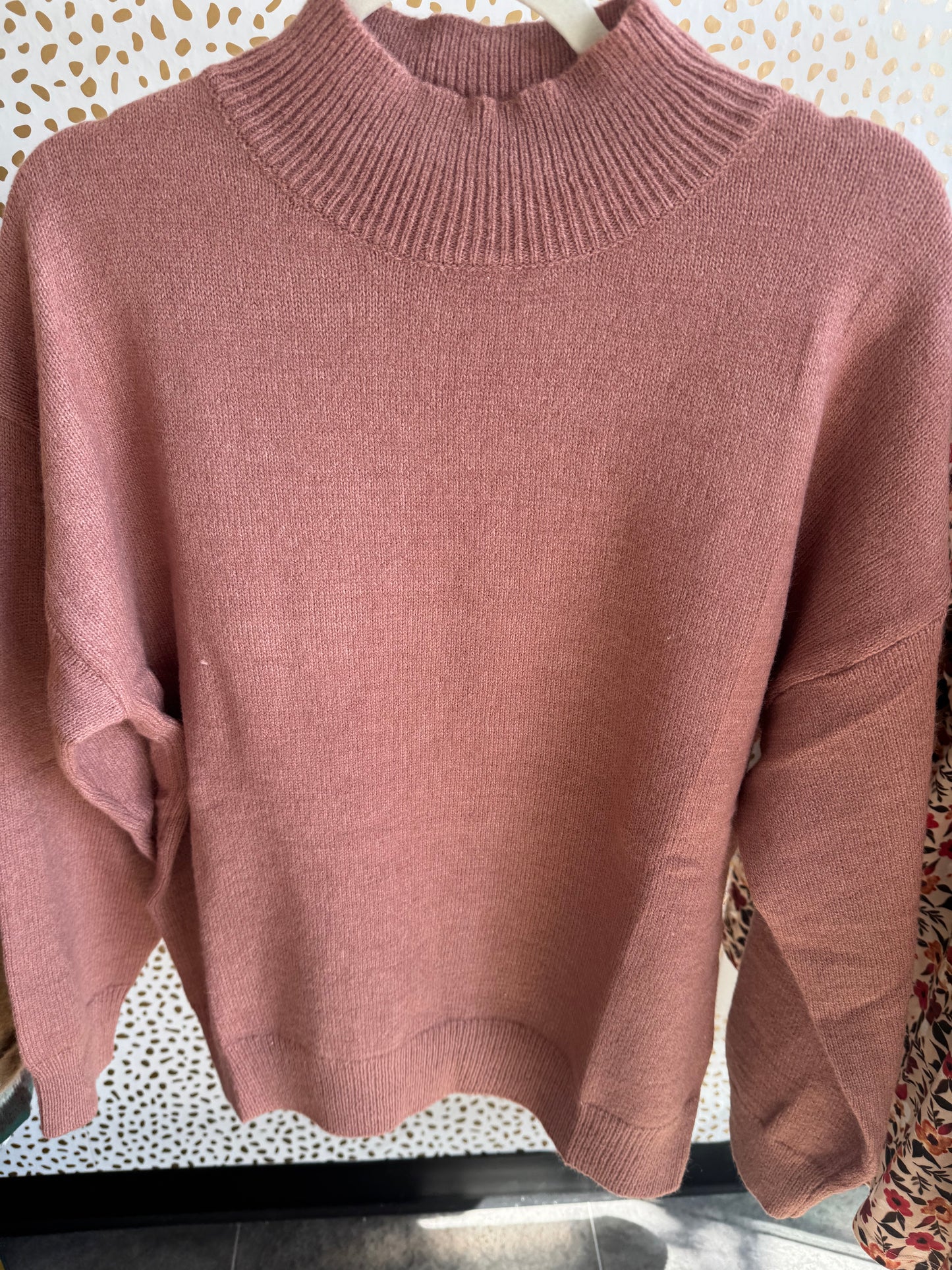 Mauve Mock-neck Sweater