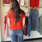 Dark Orange Pointelle Sweater