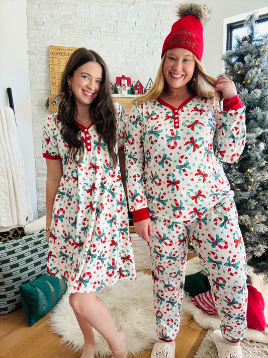 Candy Cane Bows Night Dress