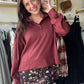 Mahogany Luxe Polo Sweatshirt