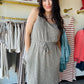 Dark Khaki Tie Waist Dress