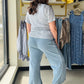 Blue Stripe Opalite Tee