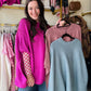 Magenta Meg Pullover Poncho