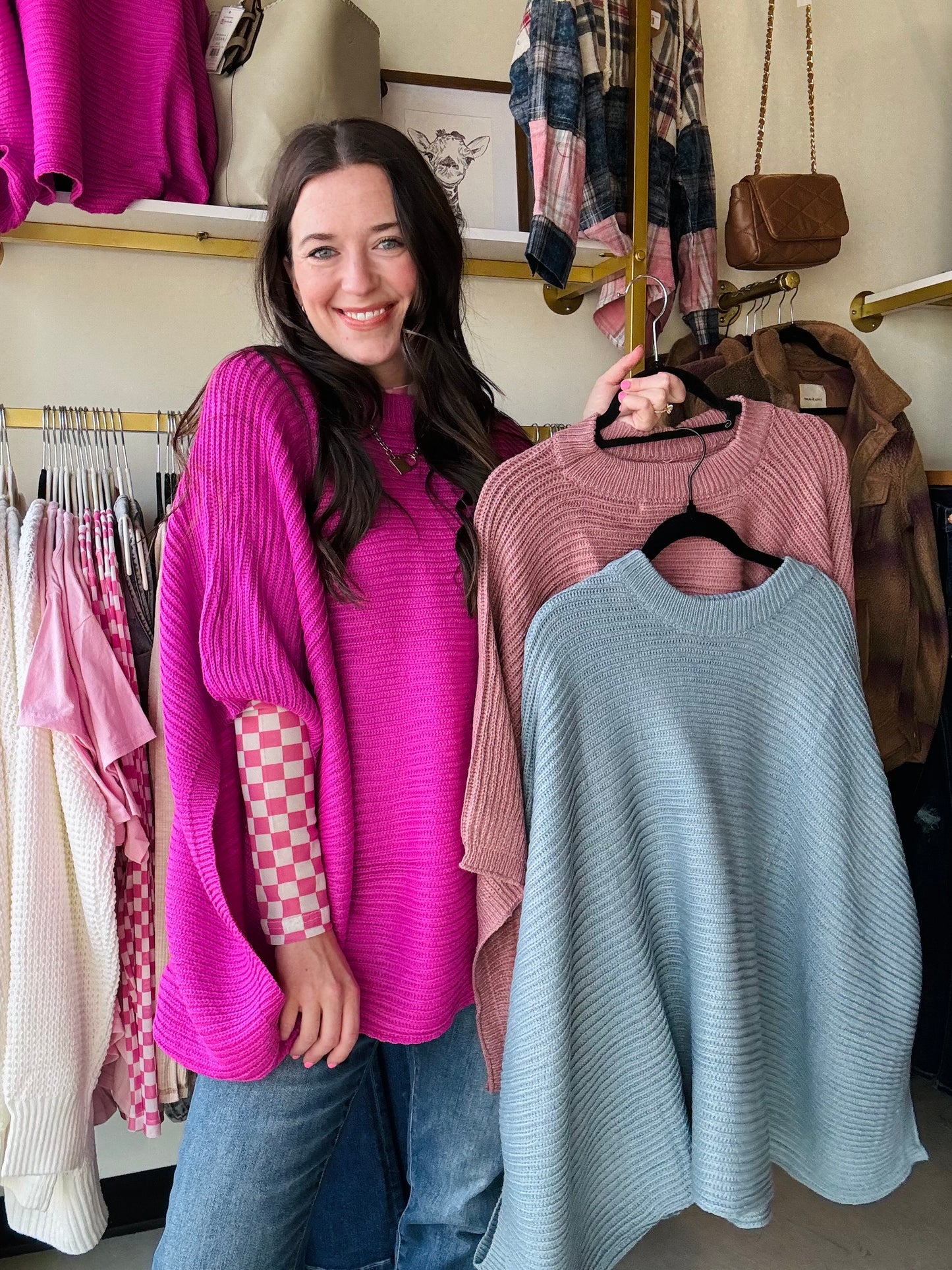 Magenta Meg Pullover Poncho