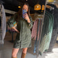 Olive Corduroy Cargo Dress