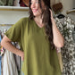 Olive Woven Short Sleeve