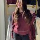 Wine Saddle Stitch Sweater