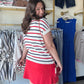 Americana Stripes Open Knit Top