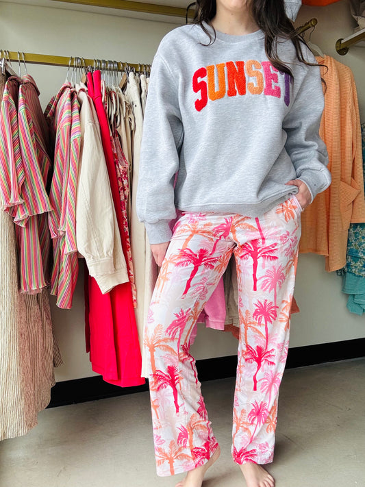 Pink Palm Tree PJ Pants