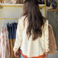 Ivory Cropped Button Front Jacket