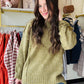Olive Reverse Hem Sweater