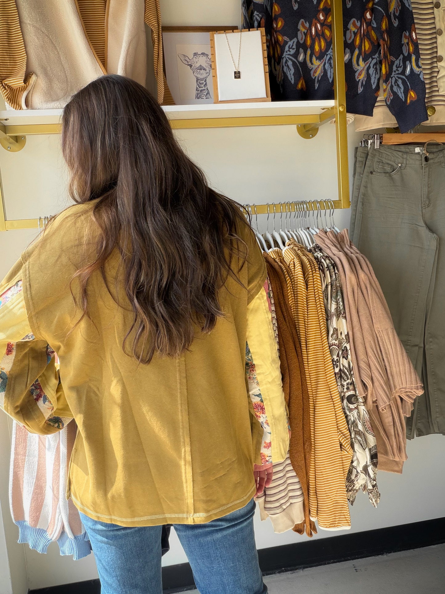 Jacquard Stripe Pullover - Golden Kiwi