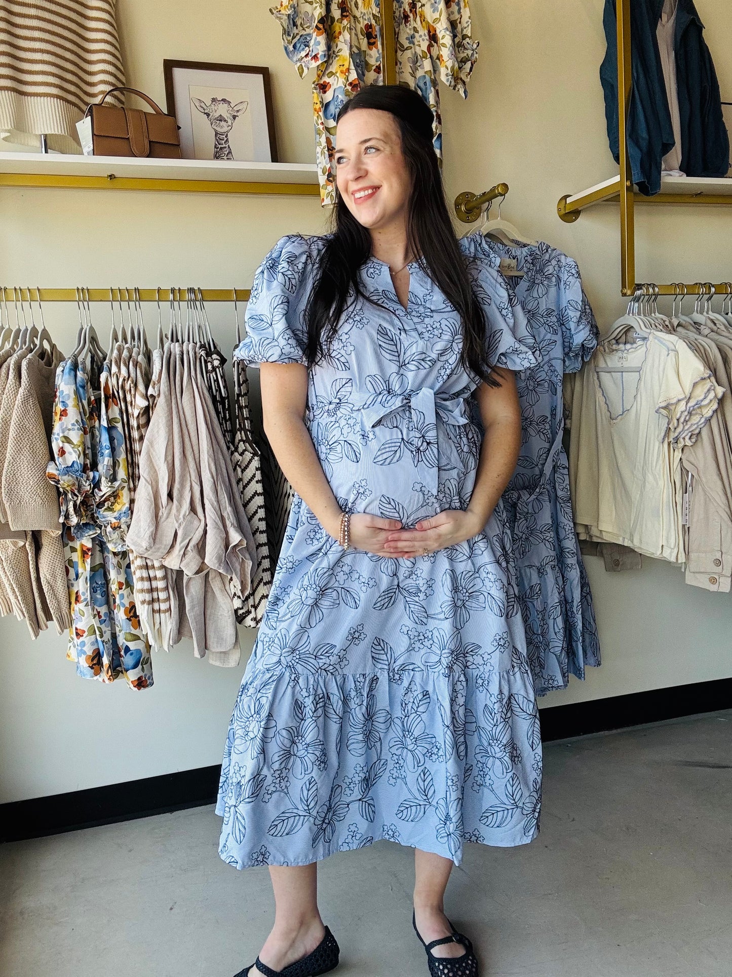 Sky Garden Belted Midi Dress