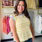 Lemon Blueberry Stripe Muscle Tank