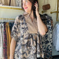 Taupe Foliage Motif Blouse