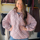 Mauve Quilted Snap Pullover