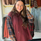 Plaid Wine Accent Hoodie
