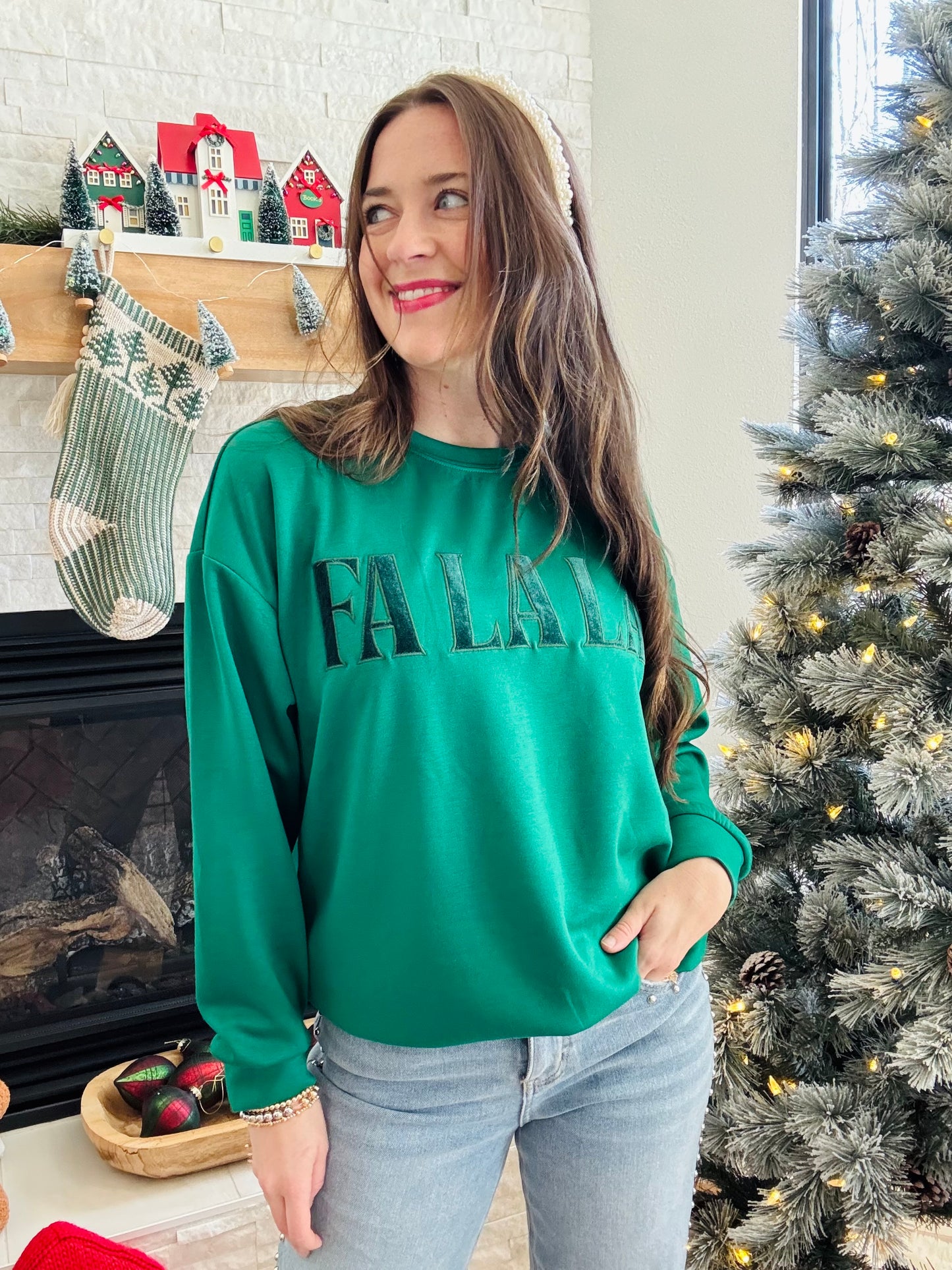Green Fa La La Luxe Pullover