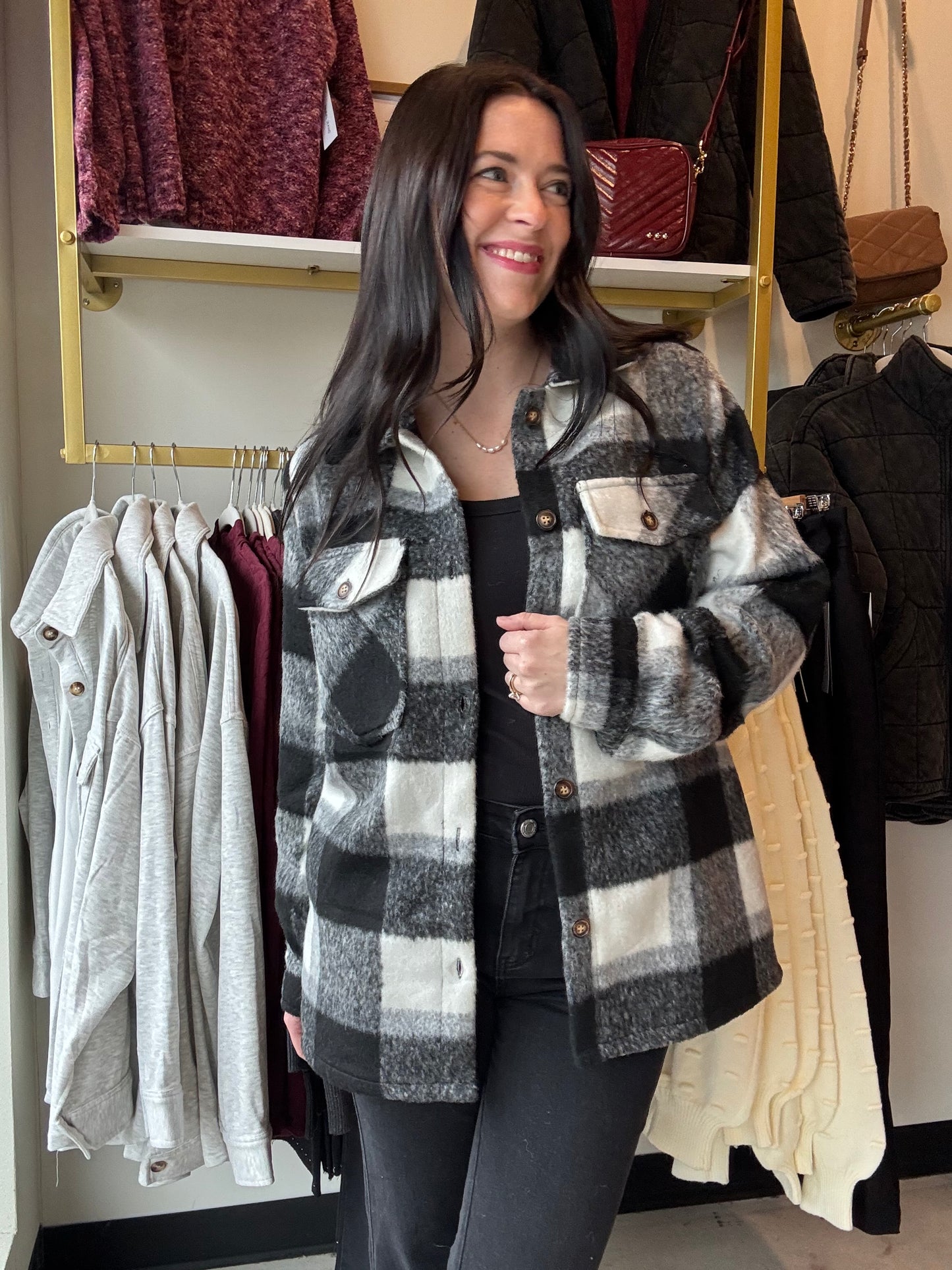 Black & White Plaid Jacket