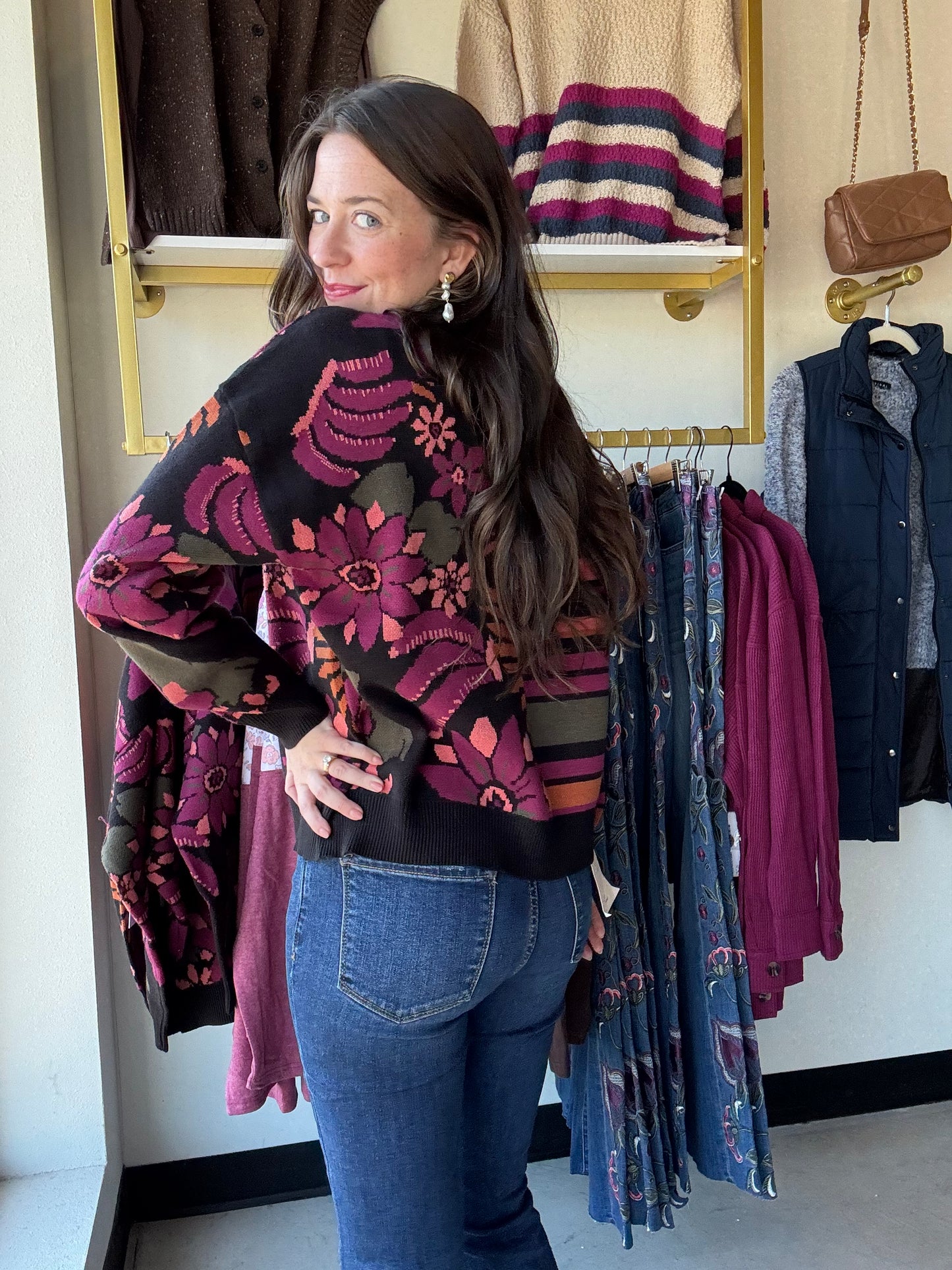 Double Knit Combo Print Cardi