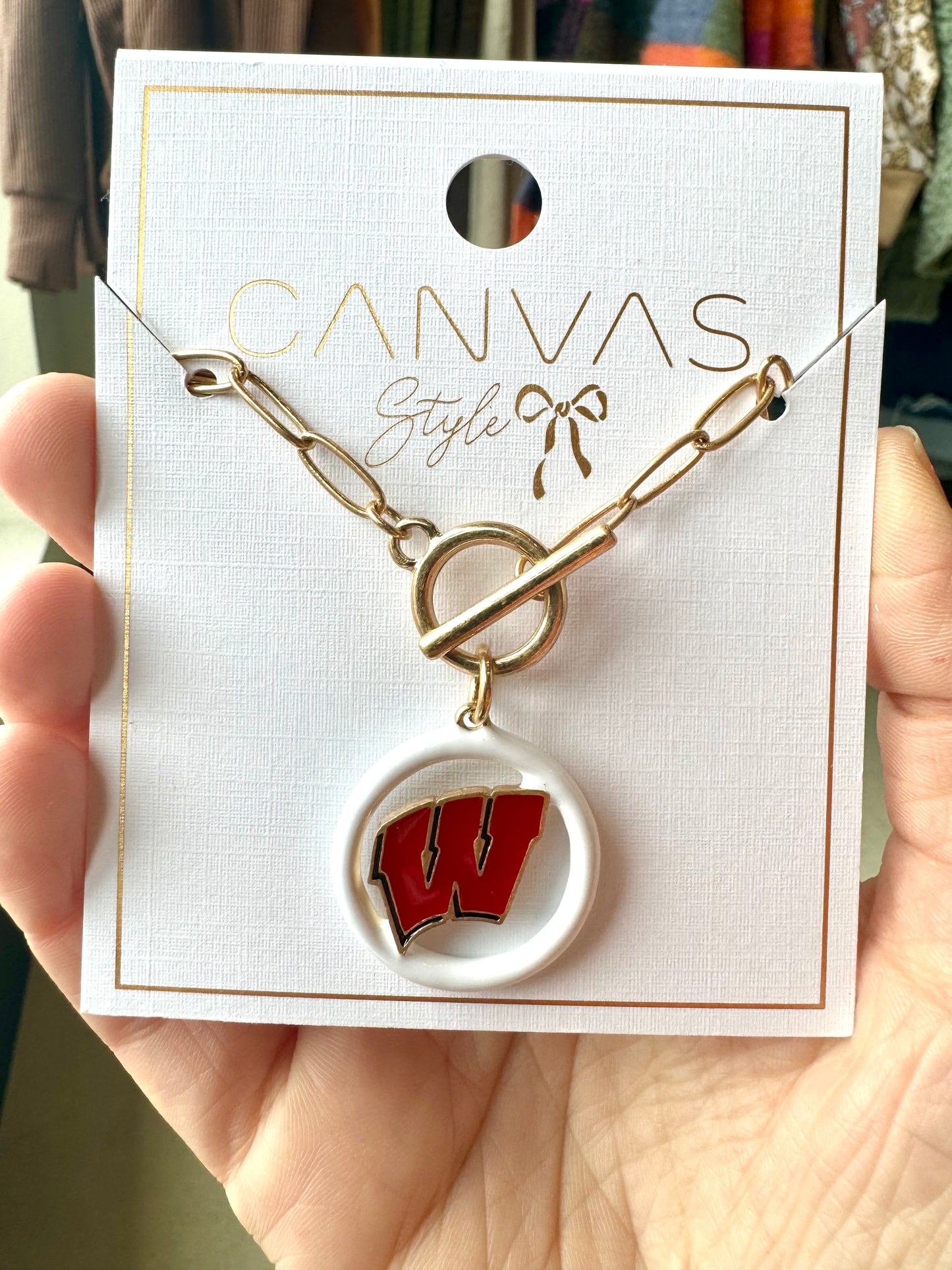 Badgers Logo Toggle Necklace