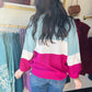 Blue Magenta Stripe Sweater