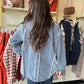 Blue Fringe Detail Shacket