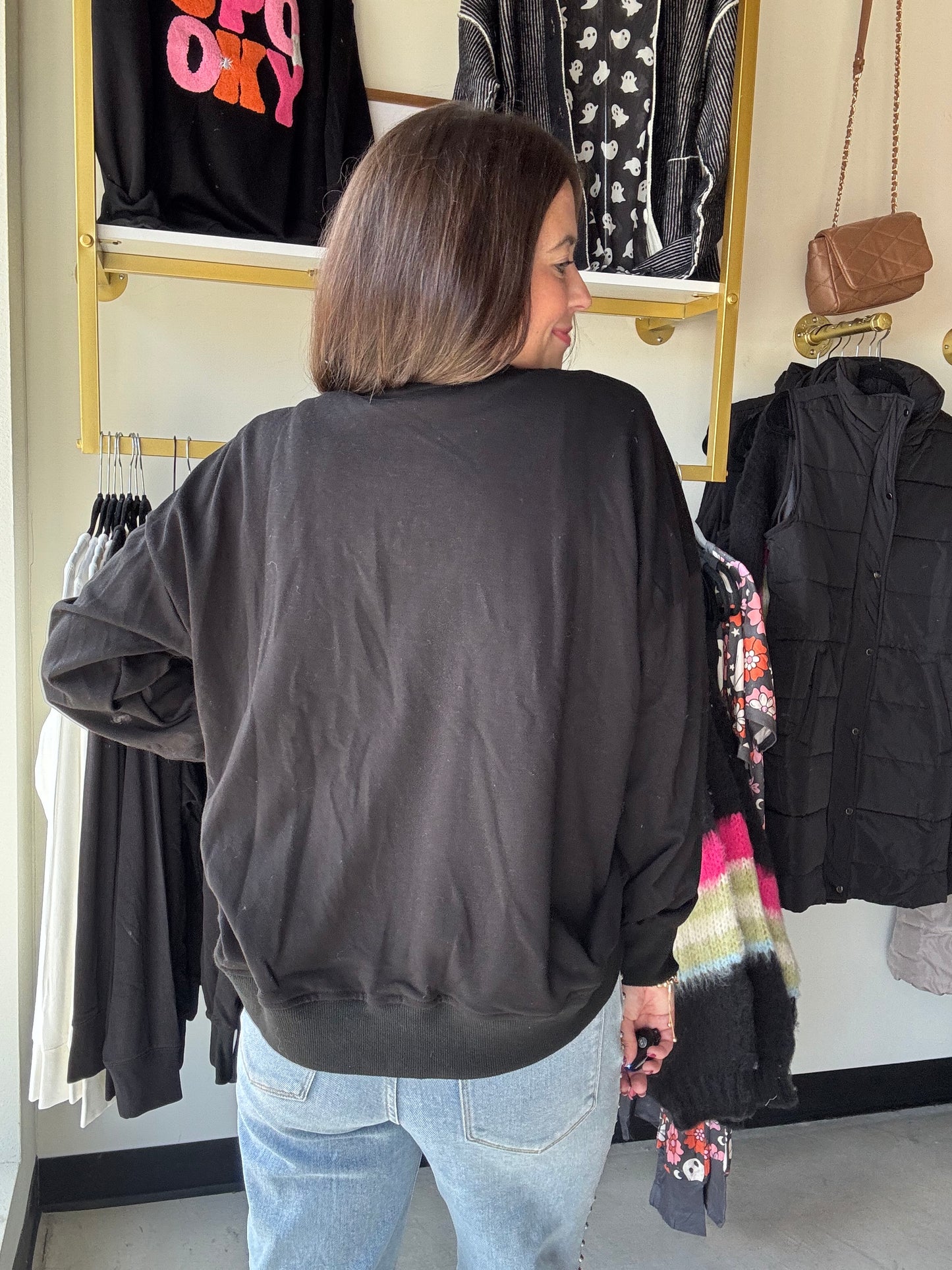 Embellished Black Pullover
