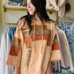 Cantaloupe Print 3/4 Sleeve Hoodie