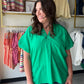 Island Green V Neck Blouse