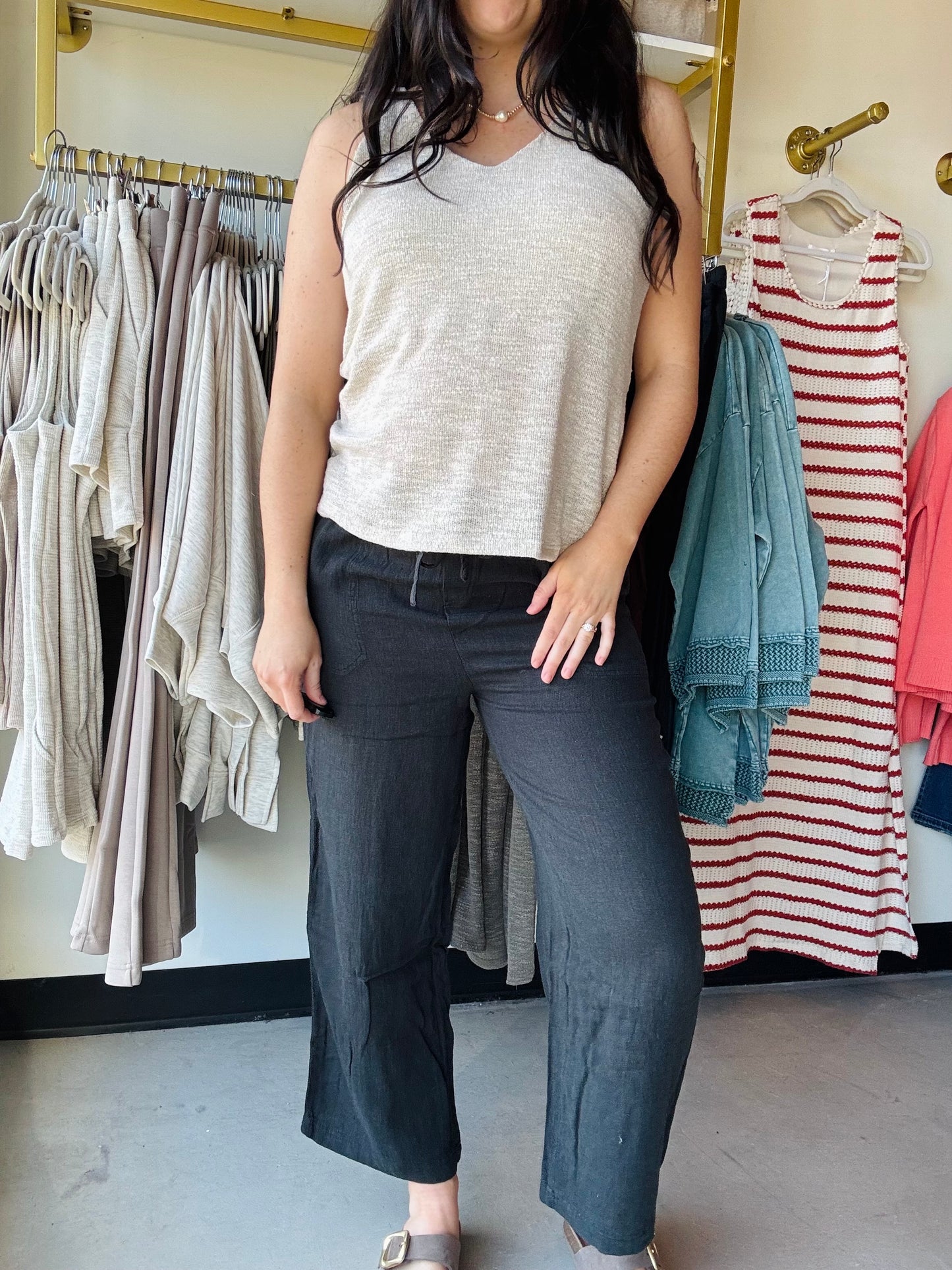 Black Lizzy Linen Pants