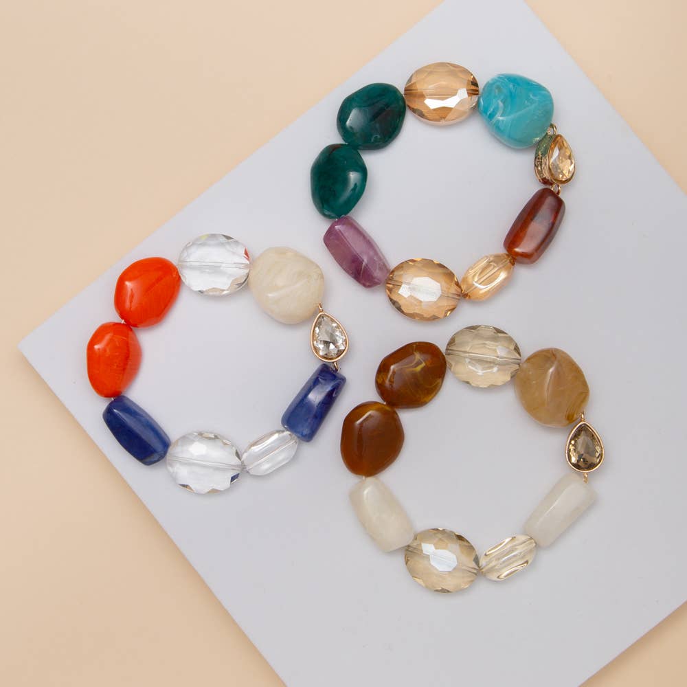 Multicolor Mixed Bead Stretch Bracelet