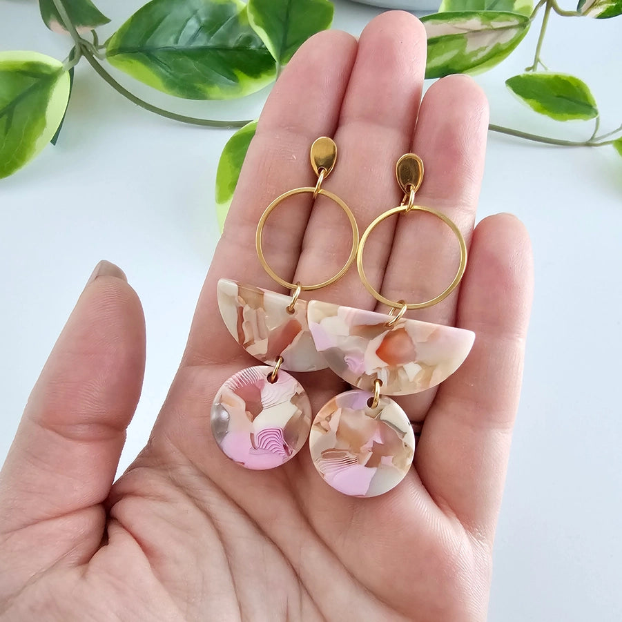 Wren Earrings - Peachy Pink