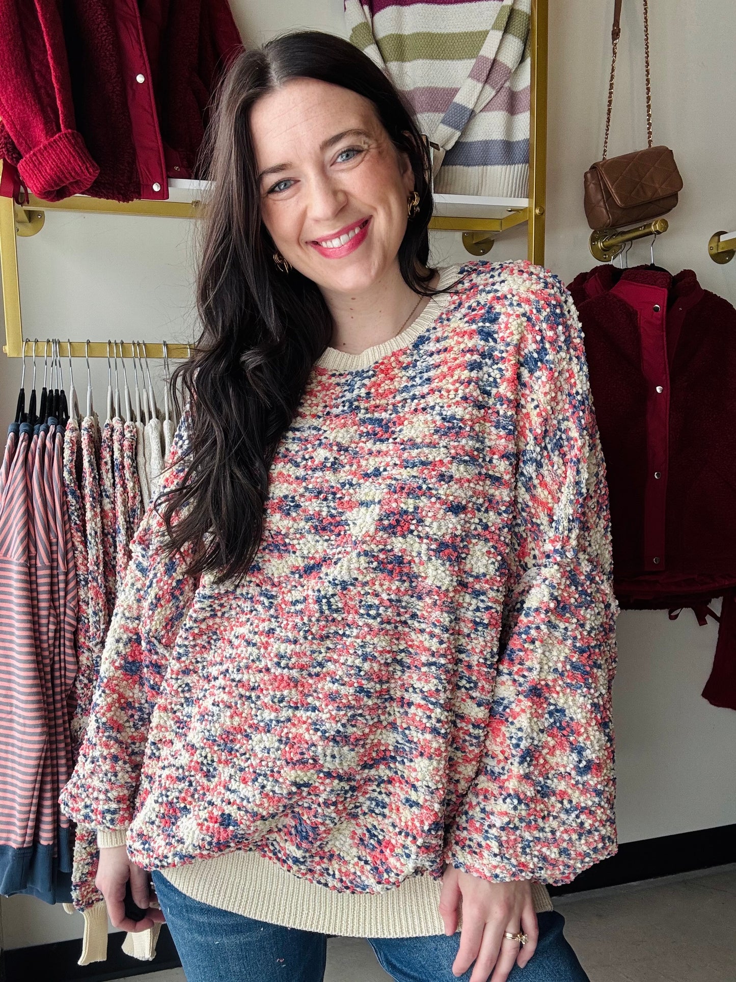 Blueberry Oatmeal Speckled Sweater