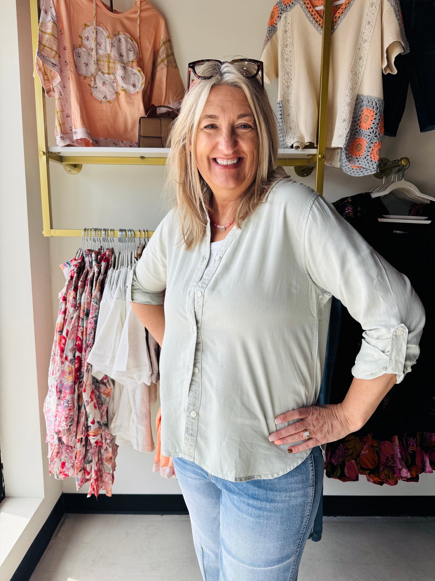 Aqua Mist Presley Top