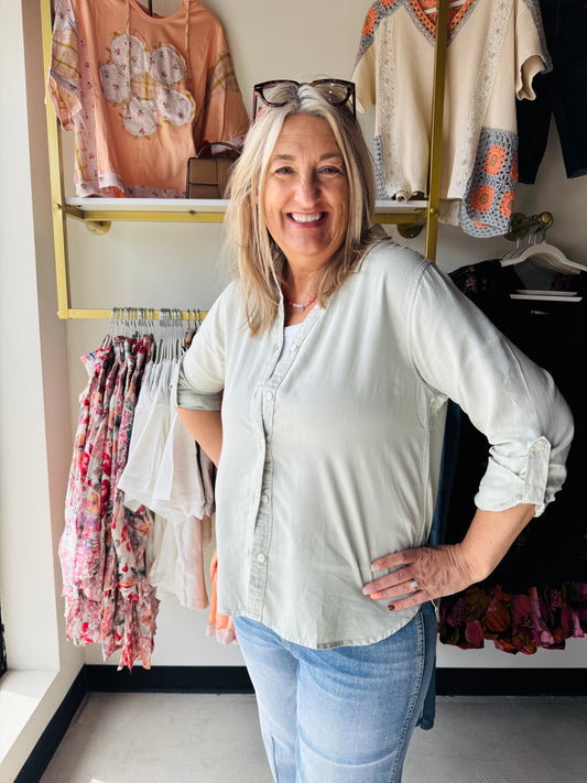 Aqua Mist Presley Top