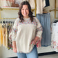 Ecru Mixed Floral Terry Top