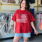Red Studded Americana Terry Knit Top