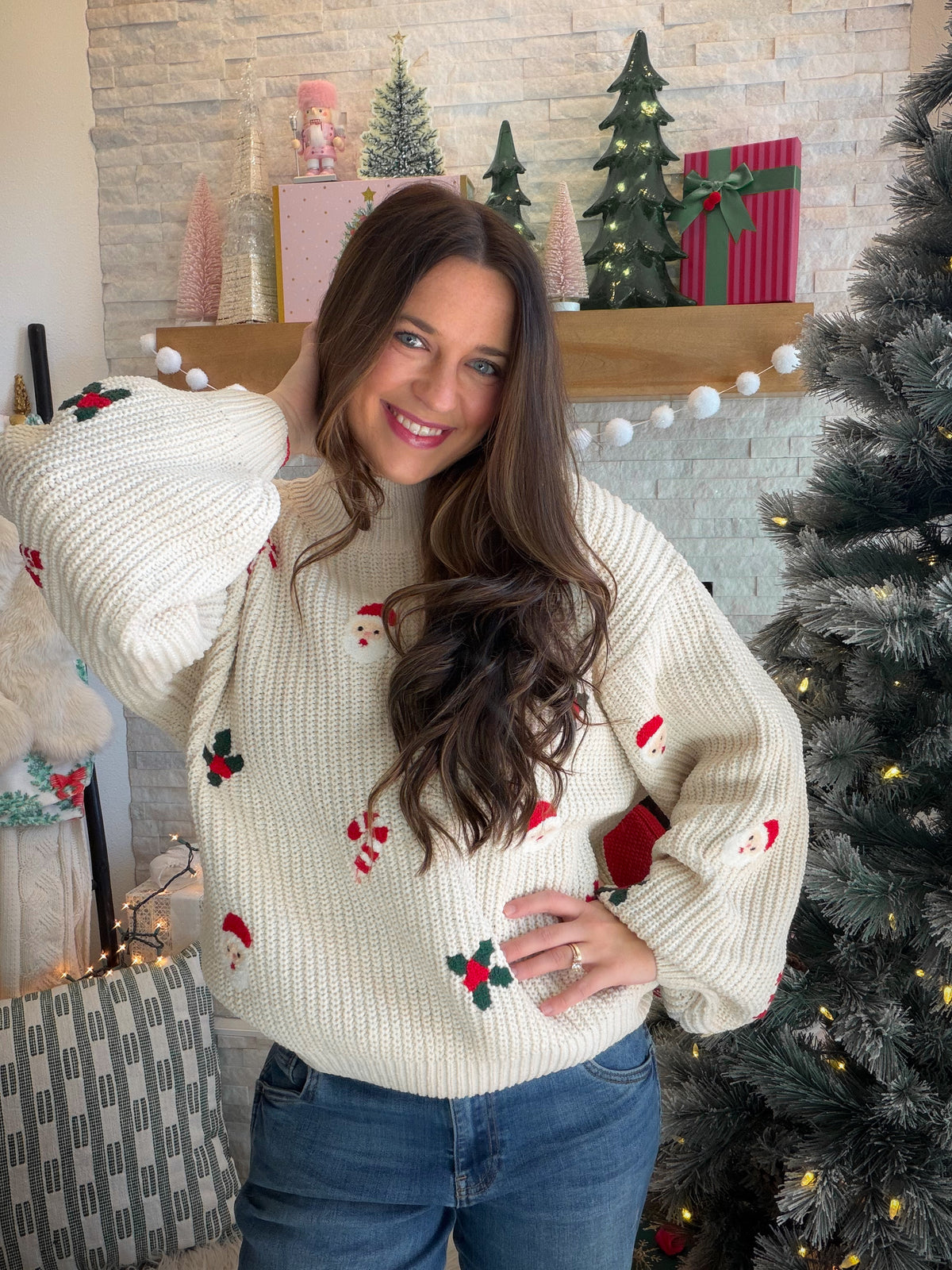 Christmas Motif Chenille Sweater