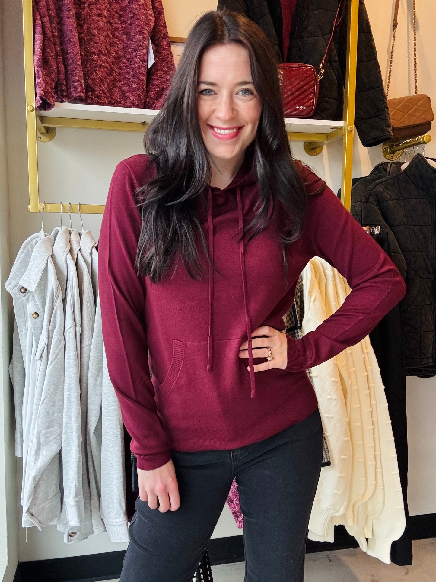 Burgundy Sweater Hoodie