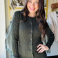Olive Button Up Cable Knit Cardigan