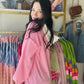 Two Tone Pink Henley Hoodie